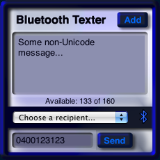 Front of Bluetooth Texter