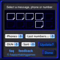 Back of widget showing message saving